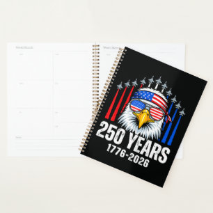 250 Anniversary USA Patriotic Eagle 250th  Planner