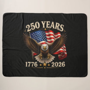 250 Anniversary USA Patriotic Eagle 250th Sherpa Blanket