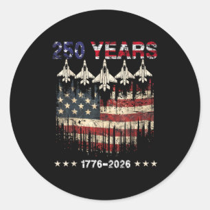 250 anniversary usa patriotic flag 250th 4th of classic round sticker