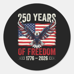 250 Anniversary Usa Patriotic Flag 250th 4th Of Ju Classic Round Sticker