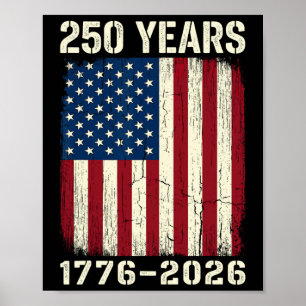 250 Anniversary Usa Patriotic Flag 250th 4th Of Ju Poster