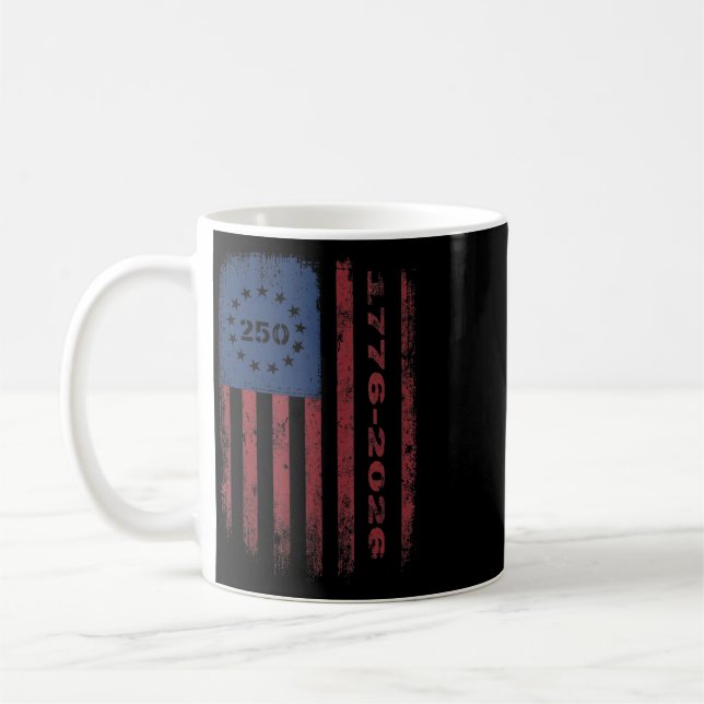 250 Anniversary Usa Patriotic Men Women 1776 Ameri Coffee Mug (Left)