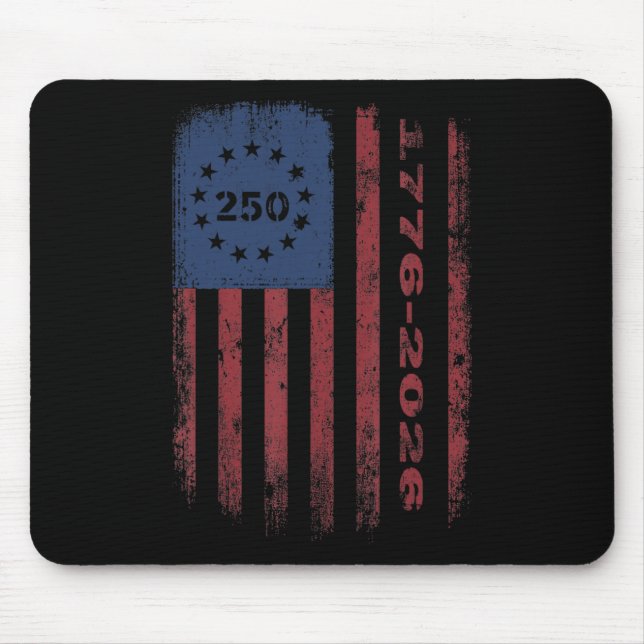 250 Anniversary Usa Patriotic Men Women 1776 Ameri Mouse Pad (Front)