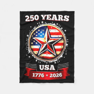 250 Anniversary USA Patriotic Star Fleece Blanket