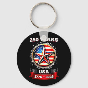 250 Anniversary USA Patriotic Star Key Ring