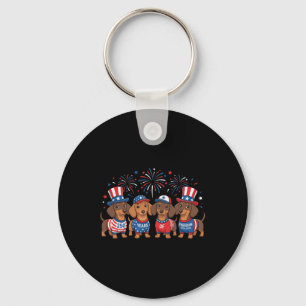 250 Anniversary Usa Shirt Dog Dachshund 4th Of Jul Key Ring