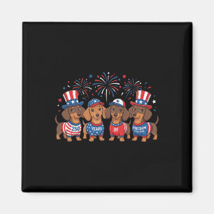 250 Anniversary Usa Shirt Dog Dachshund 4th Of Jul Magnet
