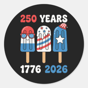 250 Anniversary Usa Shirt Kids Boys 1776 2026 4th Classic Round Sticker