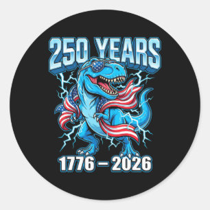 250 Anniversary Usa Shirt Kids Boys 1776 2026 4th Classic Round Sticker