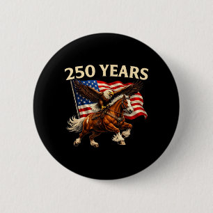 250 Anniversary USA Western Horse Eagle 250th 4th 6 Cm Round Badge