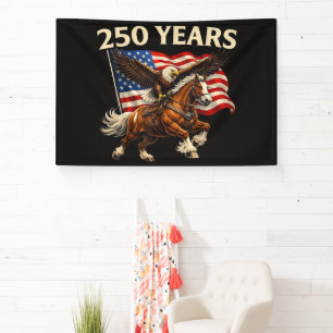 250 Anniversary USA Western Horse Eagle Banner