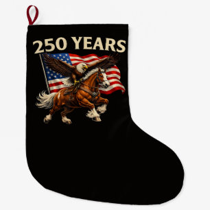250 Anniversary USA Western Horse Eagle Large Christmas Stocking
