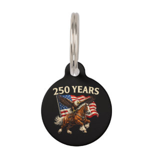 250 Anniversary USA Western Horse Eagle Pet Tag