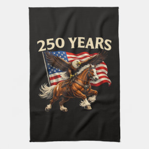 250 Anniversary USA Western Horse Eagle Tea Towel