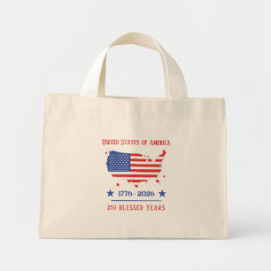 250 Blessed Years American Patriotic  Mini Tote Bag