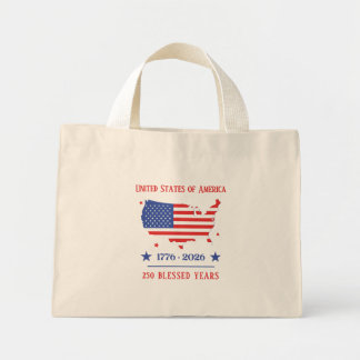 250 Blessed Years American Patriotic  Mini Tote Bag
