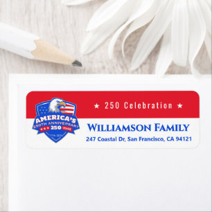 250 Celebration Patriotic Custom Return Address Label