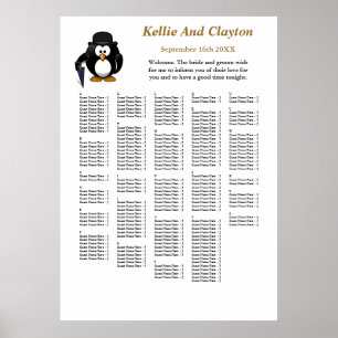 250 Funny Penguin Greeter Wedding Seating Chart