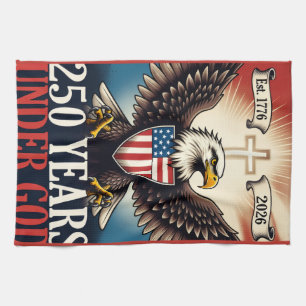 250 Independence Eagle Emblem Banner Tea Towel