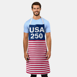 250 Red White and Blue USA Anniversary Apron