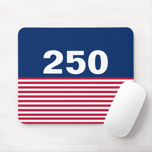 250 Red White and Blue USA Anniversary Mouse Pad (With Mouse)