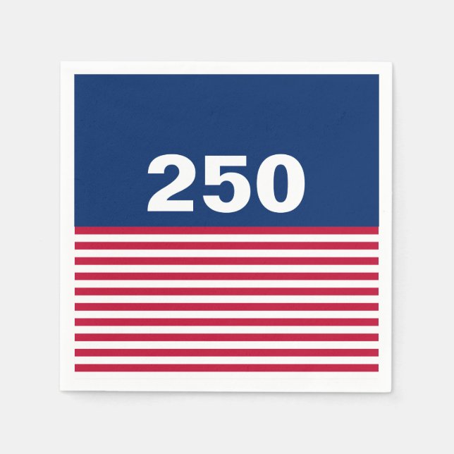 250 Red White and Blue USA Anniversary Napkin (Front)