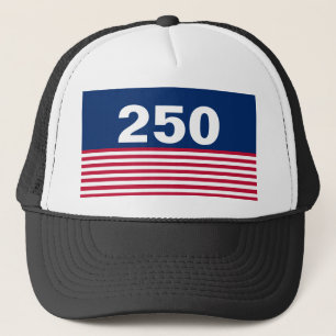 250 Red White and Blue USA Anniversary Trucker Hat