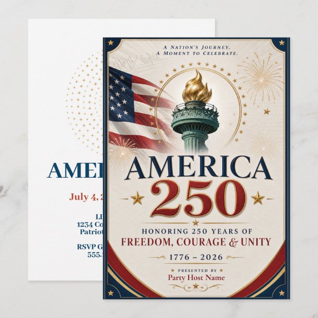 250 USA Anniversary Invitation (Front/Back)