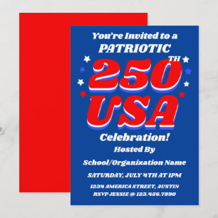 250 USA Celebration Editable Patriotic Invite