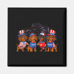 250 USA Years of dom Wiener Dachshund Dog 4th of Magnet