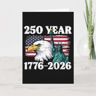 250 Year 1776 2026 Us Flag Eagle 250th Anniversary Card