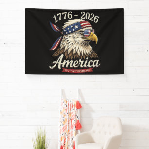 250 Year America 1776 2026 Eagle Vintage Banner