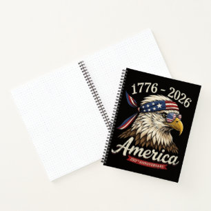 250 Year America 1776 2026 Eagle Vintage Notebook