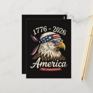 250 Year America 1776 2026 Eagle Vintage Postcard