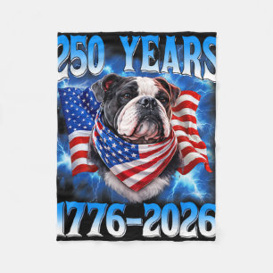 250 Year American 250th Anniversary Usa Dog 4th Of Fleece Blanket