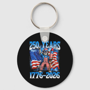 250 Year American 250th Anniversary Usa Racoon 4t Key Ring