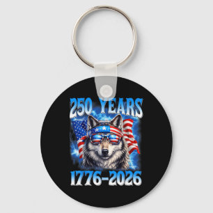 250 Year American 250th Anniversary Usa Wolf 4th O Key Ring