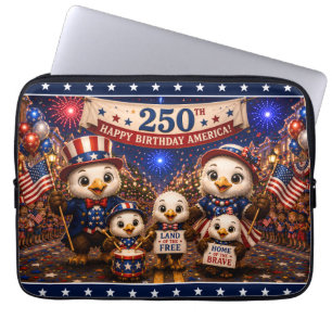 250 Year Anniversary American Eagle July 4th Party Laptop Sleeve