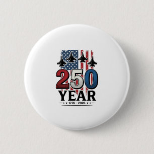 250 Year Patriotic Jet Vintage Engraving Shirt Des 6 Cm Round Badge