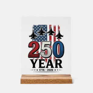 250 Year Patriotic Jet Vintage Engraving Shirt Des Acrylic Sign