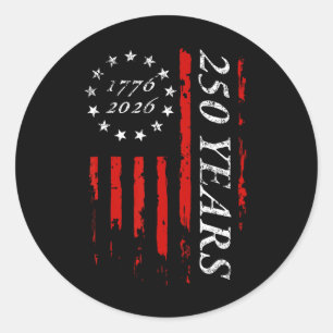250 Years 13-star Betsy Ross American Flag 4th Of Classic Round Sticker