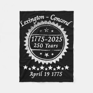 250 Years 1775 2025 Concord Lexington Revolutionar Fleece Blanket