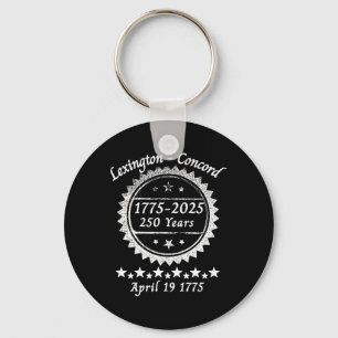 250 Years 1775 2025 Concord Lexington Revolutionar Key Ring