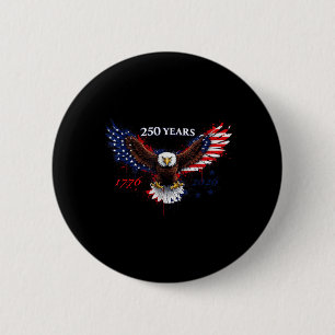 250 Years 17762026 American Eagle Patriotic Flag 6 Cm Round Badge