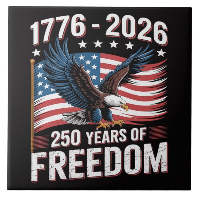 250 Years 1776 2026 250th 4th July Ceramic Tile (Front)