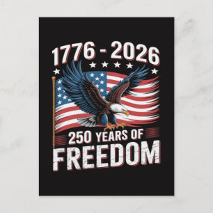 250 Years 1776 2026 250th 4th July Postcard