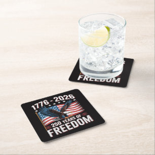 250 Years 1776 2026 250th 4th July Square Paper Coaster