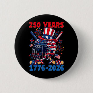 250 Years 1776 2026 250th Anniversary Ice Hockey 6 Cm Round Badge