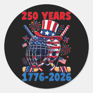 250 Years 1776 2026 250th Anniversary Ice Hockey Classic Round Sticker