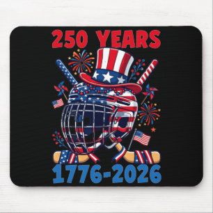 250 Years 1776 2026 250th Anniversary Ice Hockey Mouse Pad